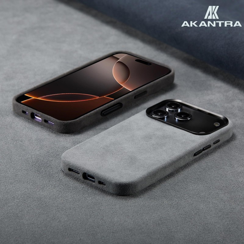 AKANTRA Italy Alcantara Case for iPhone17 Series,Handmade Fully-Wrapped Synthetic Suede
