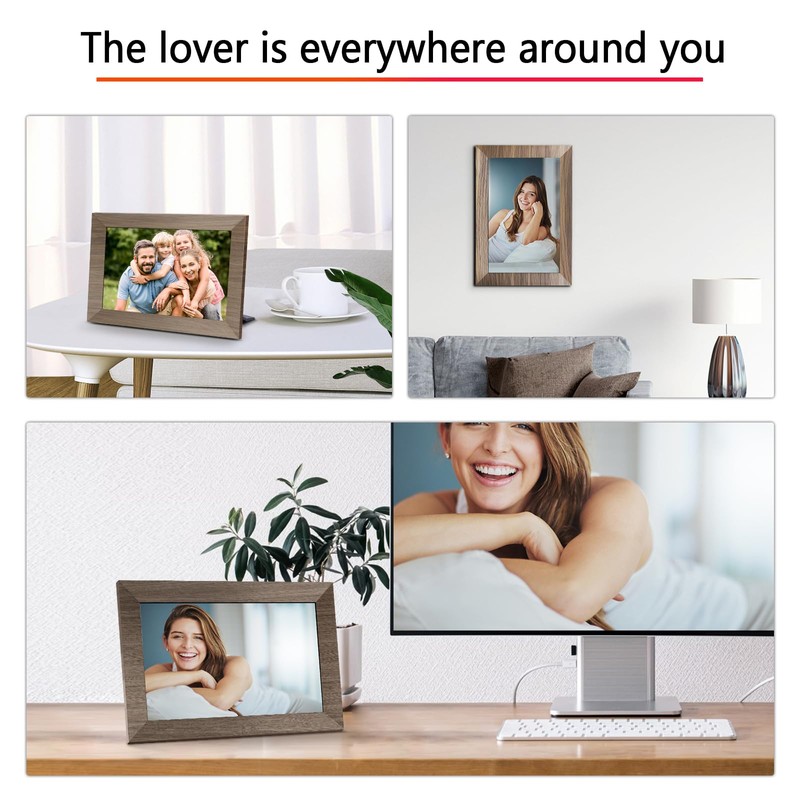 Canupdog WiFi Digital Picture Frame 10.1 Inch, IPS Touch Screen