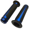 MotorToGo 7/8" CNC Aluminum Blue Handlebar Gel Grips with End