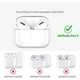 USTIYA Funda para AirPods Pro 2 2022 Case (Segunda generación) Cover,Compatible con Airpods Pro 2 de Tipo C 2023 Funda TPU Transparente Espesamiento (Negro Gris)
