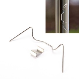 Greenhouse Glass Clips Set Stainless Steel 50x Greenhouse Glazing W Wire Clips and 50x Greenhouse Glazing Z Overlap Clips, Greenhouse Glass Replacement Panels Fixing Clips Repair