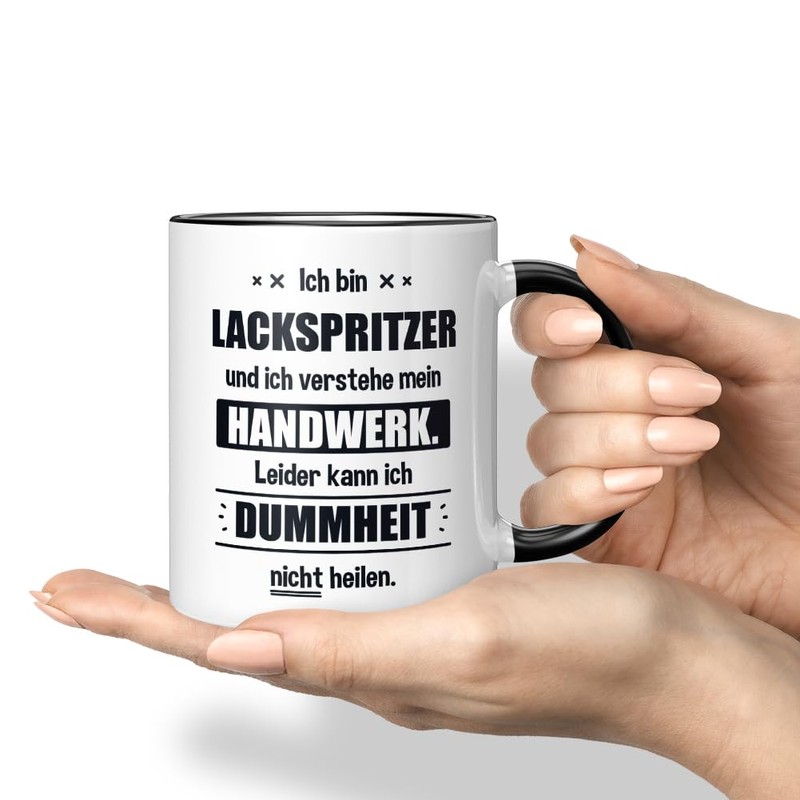 JUNIWORDS Tasse, Ich bin Lackspritzer und ich verstehe mein Handwerk.