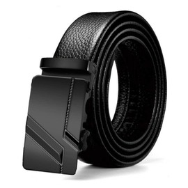 TBSCWYF Men’s Leather Belt, Mens Belt Automatic Buckle Leather Ratchet Belt Adjustable Casual Dress Belt 3.5cm * 120cm (Gift Box Include) Jeans Suits Work Gift