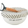 Mud Pie Covered Mashed Potato Set; Bowl 4 1/2" X 9" Dia | Peeler 6"