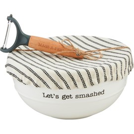 Mud Pie Covered Mashed Potato Set; Bowl 4 1/2" X 9" Dia | Peeler 6"