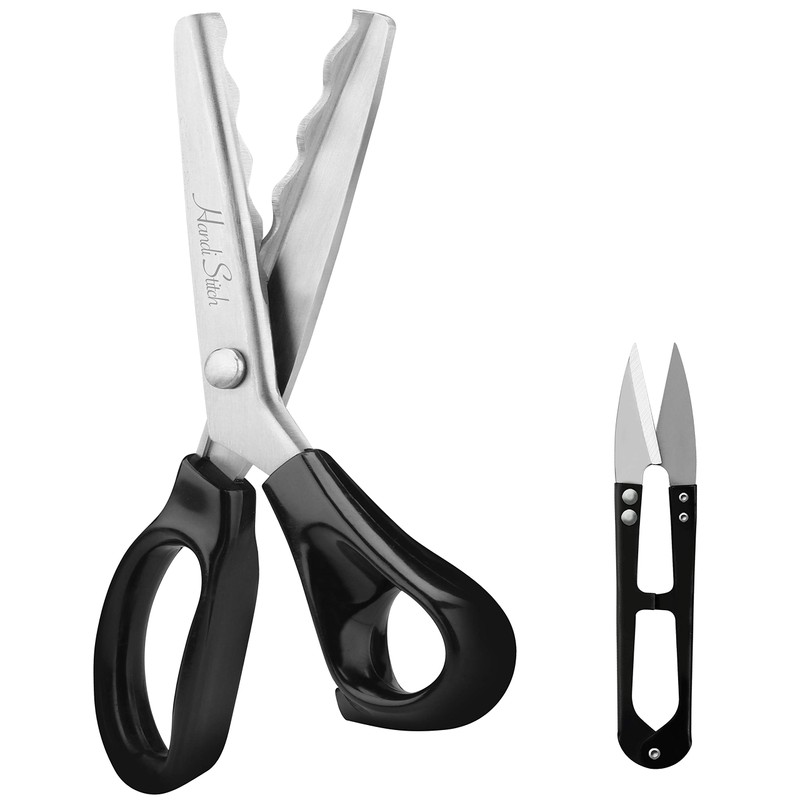 Handi Stitch Pinking Scissors with Thread Cutter - Dressmaking Scissors