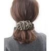 VINGTAINE H-736-gg Velvet Ruffle Banana Clip Simple Office Hair Accessory