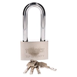 60mm Heavy Duty Long Shackle Padlock with 4 Security Keys LK024 by Toolzone