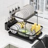 LIYI Dish Drying Rack,Large Dish Rack for Kitchen Counter,2-Tier Dish