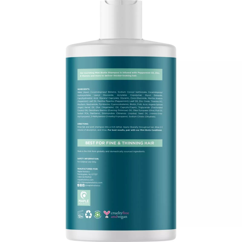 Maple Holistics Volumizing Biotin Shampoo for Thinning Hair