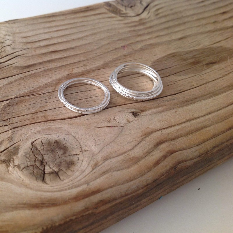 Sterling Silver Ring Thin Silver Ring Set of 5 Silver