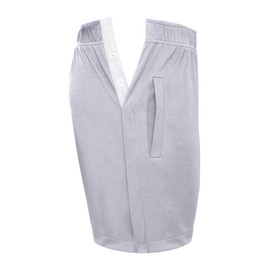 Deyeek Side Snap On Shorts for Men Tear Away Sweat Shorts Athletic Post Hip Knee Surgery Recovery Shorts with Pockets XXL Grey