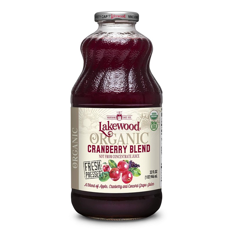 Lakewood Organic Cranberry Juice Blend, 32-Ounce Bottles (Pack of 6)