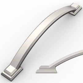 Amerdeco 10 Pack Brushed Satin Nickel Cabinet Pulls 5 Inch(128mm) Hole Centers, Handles for Kitchen Cabinet Hardware, Arch Cabinet Handles for Bathroom Dresser Drawer Handles ZH0016…
