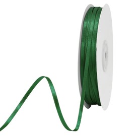 Ribtcute Dark Green Satin Ribbon 1/8 Inch x 100 Yards Double Faced Silk Ssatin Ribbon for Gift Wrapping, Flower Bouquet, Wreaths, Cuuting, Wedding, Ceremony Kit Decoration