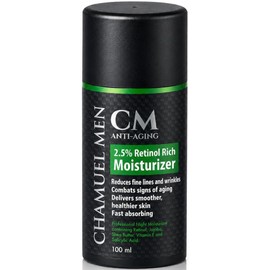 Chamuel Men Anti-Aging Daily Facial Moisturizer with 2.5% Retinol. Reduce Face & Eye Wrinkles, Restore and Maintain a Youthful Appearance while You Sleep. Nutrient Rich Formula. Guaranteed Results!