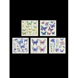 Twinkle glitter butterfly flower tattoo sticker / 반짝반짝 글리터 나비 꽃 타투 스티커