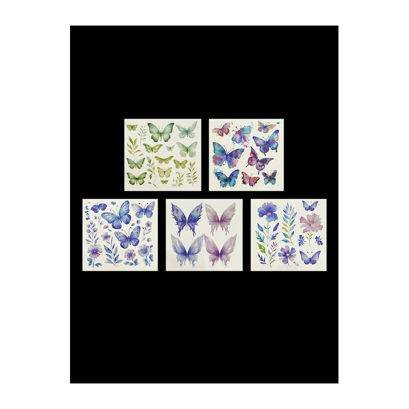 Twinkle glitter butterfly flower tattoo sticker / 반짝반짝 글리터 나비