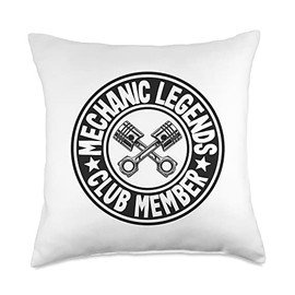 Garage & Classic Car Mechanic Gifts For Men Women Legends Club Member Car Guy Garage Dad Mechanic Throw Pillow, 18x18, Multicolor