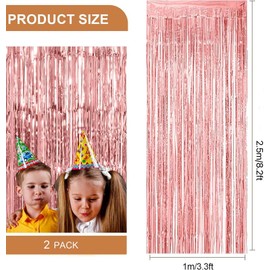 Metallic Tinsel Foil Fringe Curtains Wedding for Birthday Engagement Bridal Shower Bachelorette Holiday Celebration Baby Shower Party Decorations and Photo Booth Props Light Purple 2Pcs 3.2x8.2ft