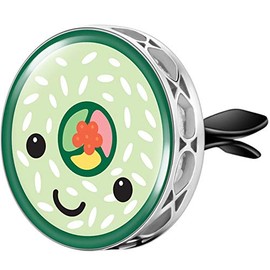 Wild Essentials Enamel Finish Sushi Roll Aromatherapy Car Air Freshener Essential Oil Car Vent Diffuser With Vent Clip and 8 Color Refill Pads