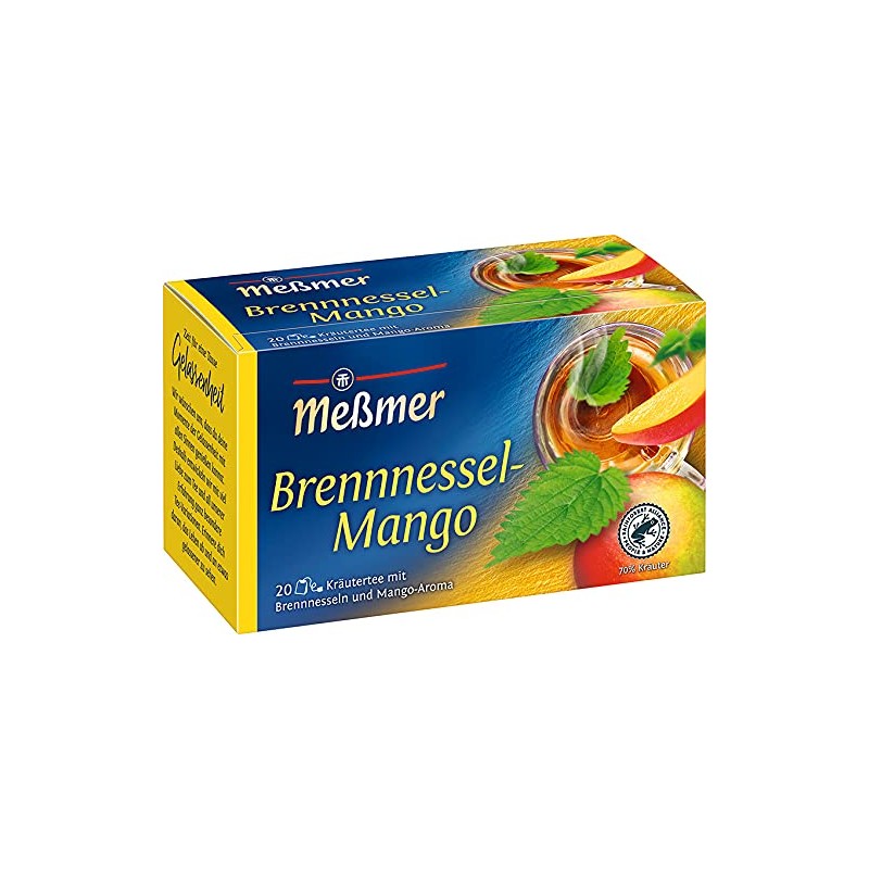 Messmer tea: Nettle Mango 20 tea bags Made in Germany