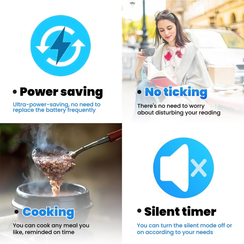60 Minute Visual Timer for Kids and Adults, Non-Ticking 5.5