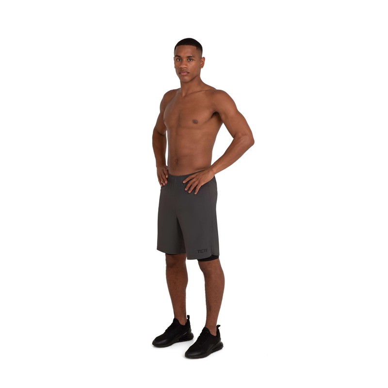 TCA Men's Ultra Running Shorts, 2-in-1 with Inner Compression Shorts