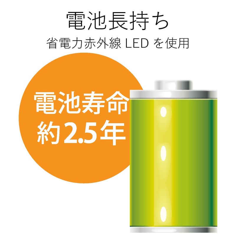 Elecom M-IR07DRSBK Wireless Mouse, Silent Buttons, 3 Button Mouse, Power Saving,