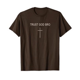 Mens Trust God Bro Funny Christian Minimalist Faith Kids Boy T-Shirt
