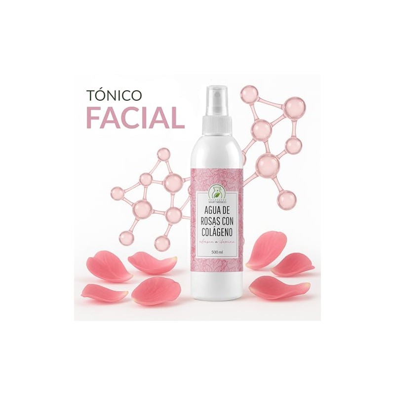 Agua De Rosas Con Colágeno Hidratante Facial Productos Mart Mexico