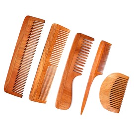 DREAMWIND Neem Wooden Anti-Dandruff Comb Set for Women & Men