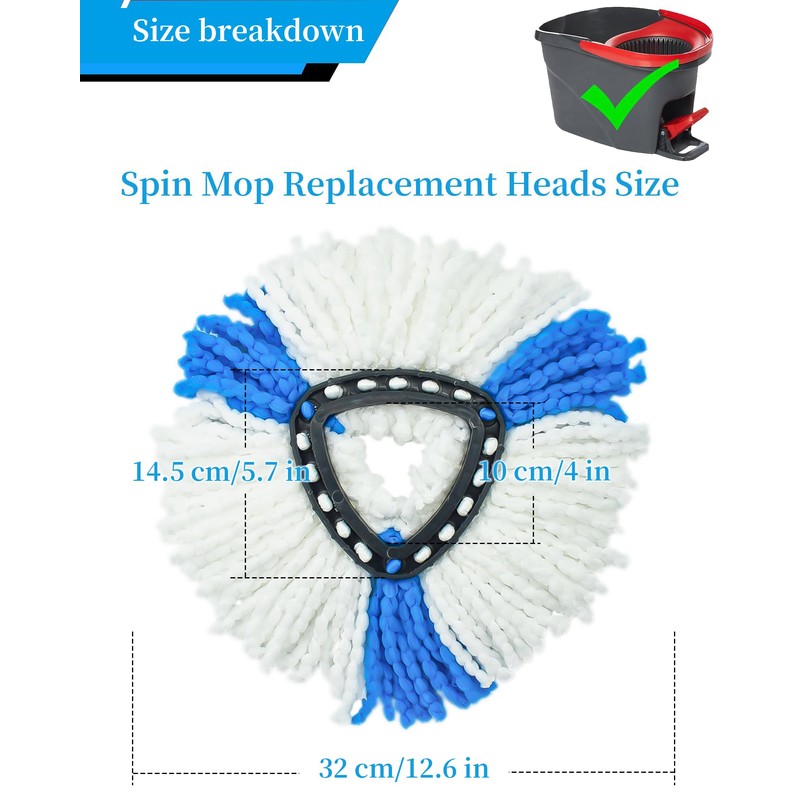 XIANGBIN 3 Pack Mop Replacement Heads Compatible with Vileda 2-in-1