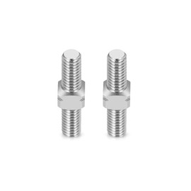 QUE-T 1 Pair Titanium Alloy Double End Studs Thread Rods Stud Bolt M3 Left and Right Hand Thread Screws(15mm)