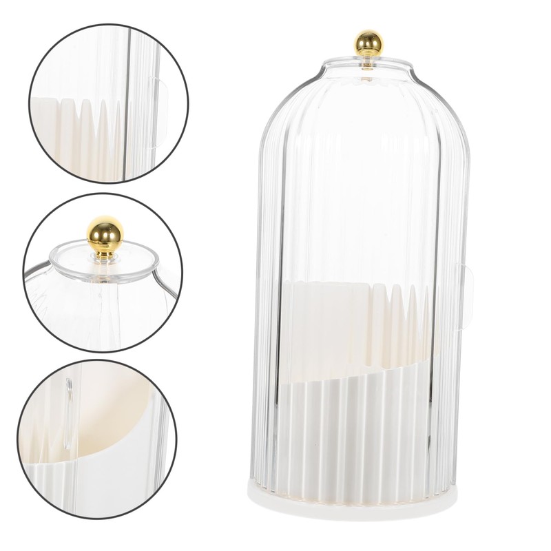 Ciieeo Rotating Makeup Brush Holder Cover Cosmetic Organizer for Vanity