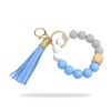 wocoxo - Llavero de pulsera de silicona con abalorio elásticas