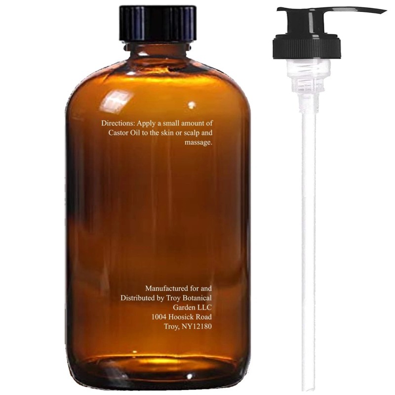 Castor Oil Organic Cold Pressed Unrefined Glass Bottle USDA Certified