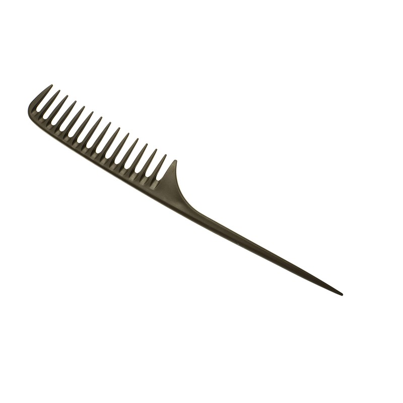 Carbon Wide Tooth Rake Comb with Tail Child-Friendly Detangler, Natural