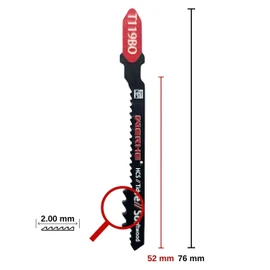 WERHE® Jigsaw blade wood T119BO - for curved cuts in soft wood (2-15mm) - Wood saw blades for jigsaws with T shank holder - Jigsaw accessories