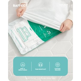 Baffect 2 Pack Disposable Bed Sheets Fitted Sheets, Disposable Sheets for Travel with Quilt Covers, Pillow Cases and Toilet Seat Covers, Disposable Bedding for Travel, Hotel (Queen Size)