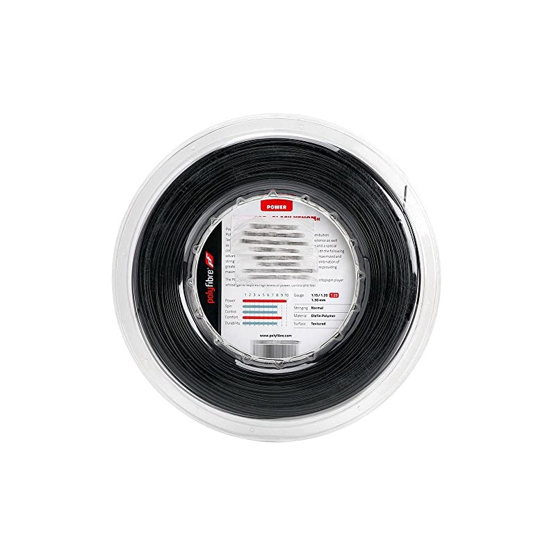 Polyfibre Black Venom String Reel - Black, 1.25 Mm/200 M