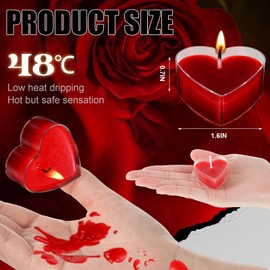 Tisancy 12 Pcs Low Temperature Candles Wax Play Low Heat Wax Gift Rose Scented Candles for Lovers Couples Wedding Favors, Home Decor, Red Heart