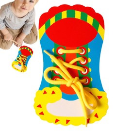 Shoelace Toy | Shoe Tying Practice | Fine Motor Skill Toy | Kids Learn to Tie Shoe Laces | Water-Based Paint, Learn to Tie Shoe Learn to Tie Shoelace Safe Shoes Learning Tool