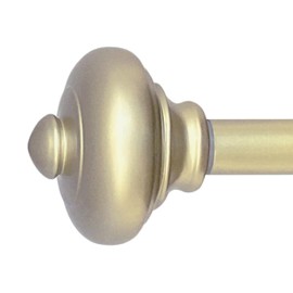 Decopolitan Burlingame 26-48 Inch Adjustable Curtain Rod Set, 5/8 Inch Diameter in Pale Brass