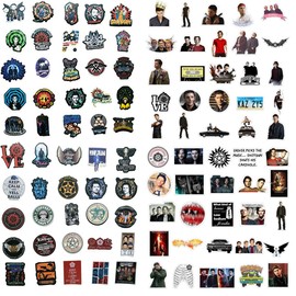 GTOTd Super Stickers Natural Stickers (100 Pieces with Necklace Decor) Gifts Merch Film Party Supplies Decoration for Laptop Living Room Skateboard Graffiti