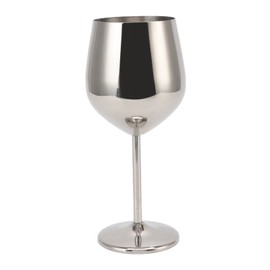 Metal Wine Goblet Stainless Steel Elegant High Hardness Widely Used Metal Wine Glass for Party Wedding Banquet Silver Color 500ml
