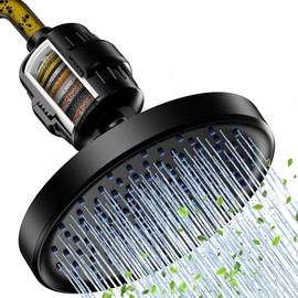 Regadera con filtro para ducha 6 in,cabezal de ducha con 20 etapas filtro,regaderas para baño de alta salida con Cartucho de Filtro para agua dura,eli