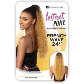 Sensationnel Synthetic Hair Drawstring Ponytail Instant Pony French Wave 24" (2)