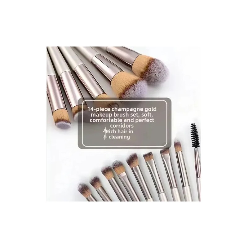Brochas Velvoss 14 Piezas Cepillo Maquillaje Color Champán