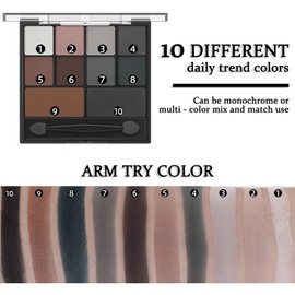 Professional Smokey Eyeshadow Palette For Women - Matte, Long Lasting & Highly Pigmented Black Eyeshadow Makeup With Waterproof Formula & Dual-Ended Applicator